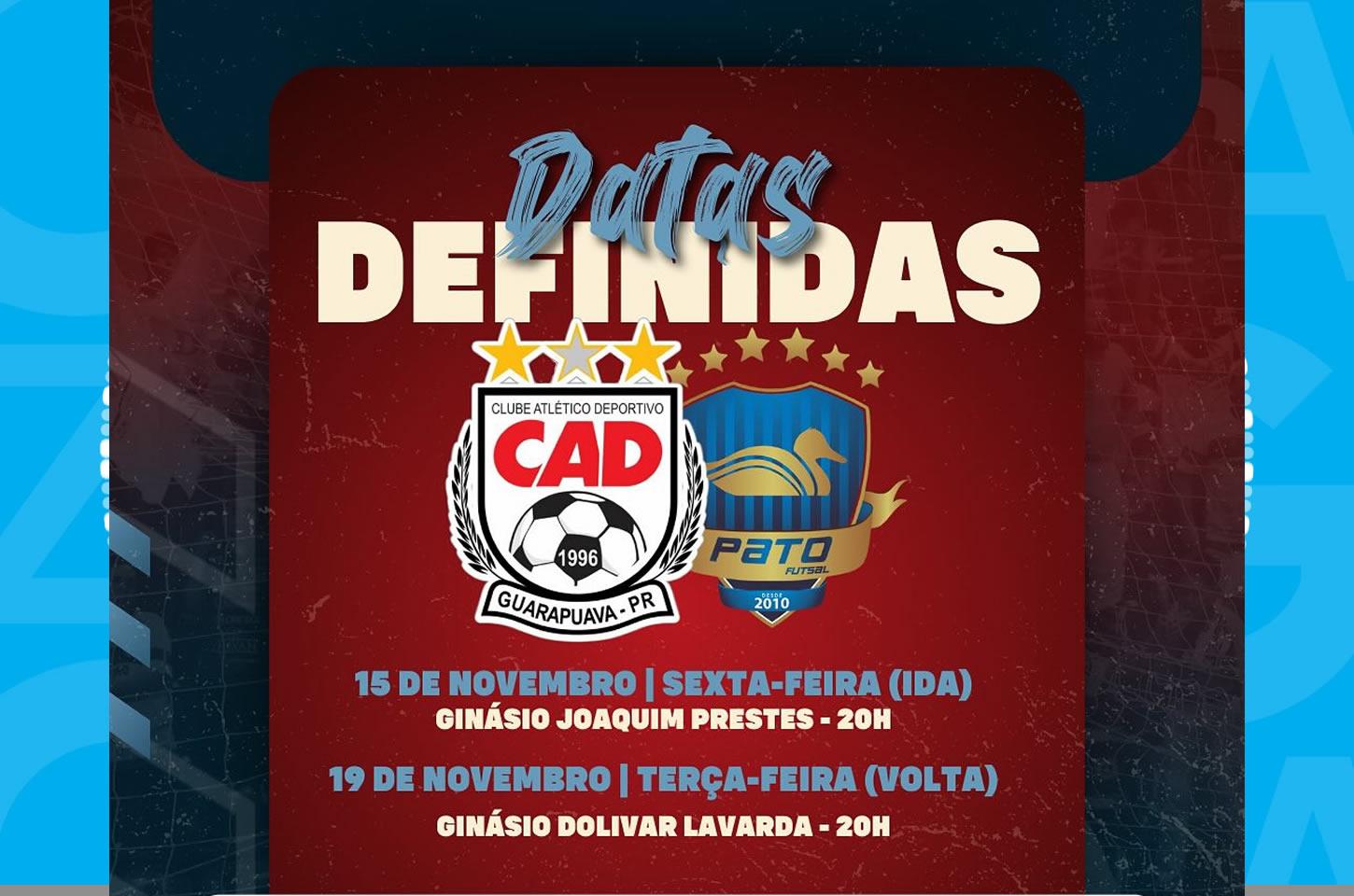 CAD e Pato Branco se enfrentam nas semifinais da Série Ouro com transmissão ao vivo pela TV