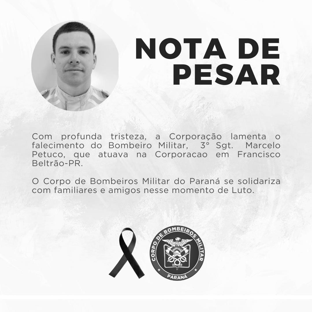 Sargento dos Bombeiros morre após mal súbito na Usina Cavernoso