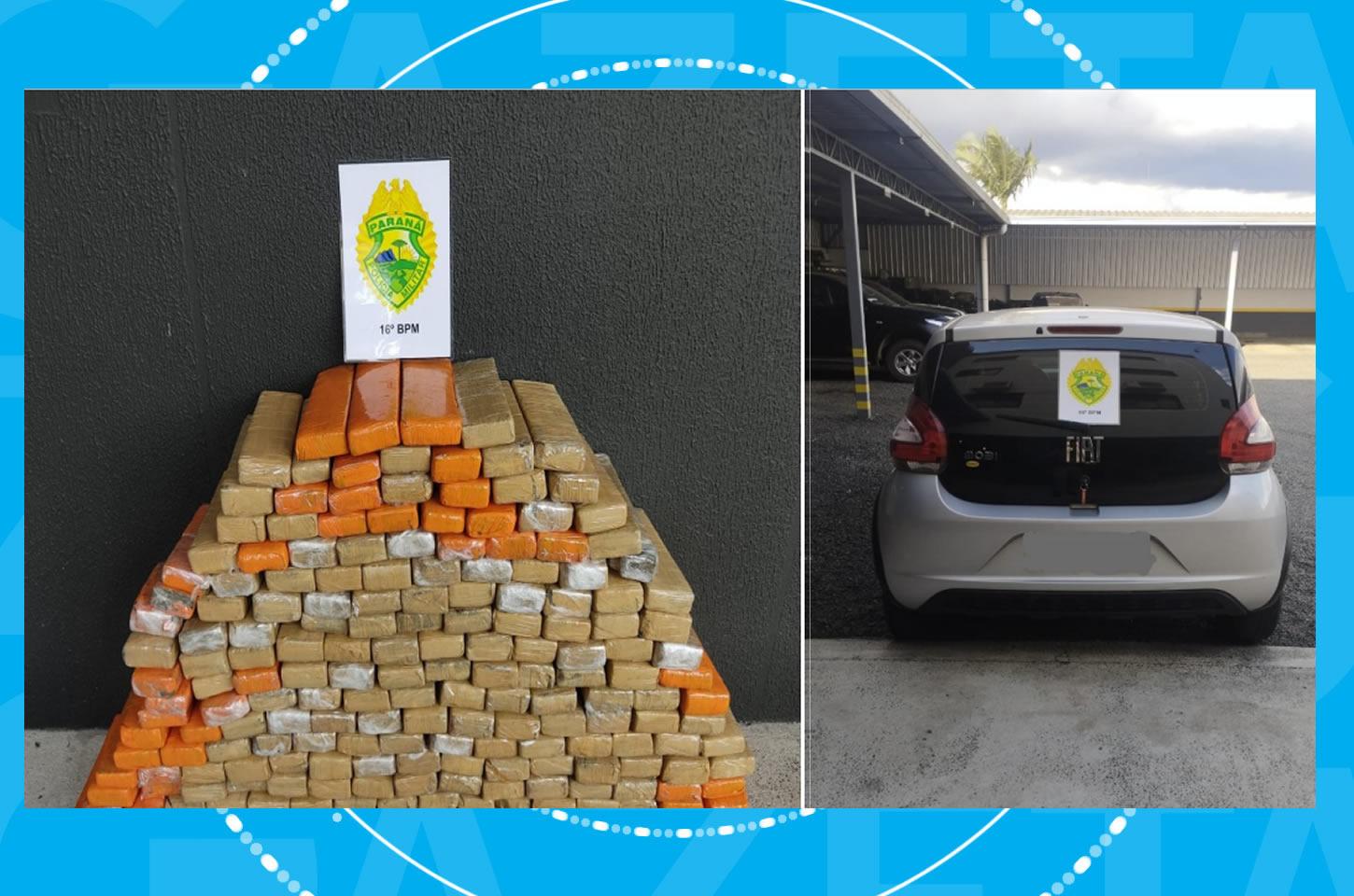 Homem é preso com 165 kg de maconha em abordagem em Prudentópolis