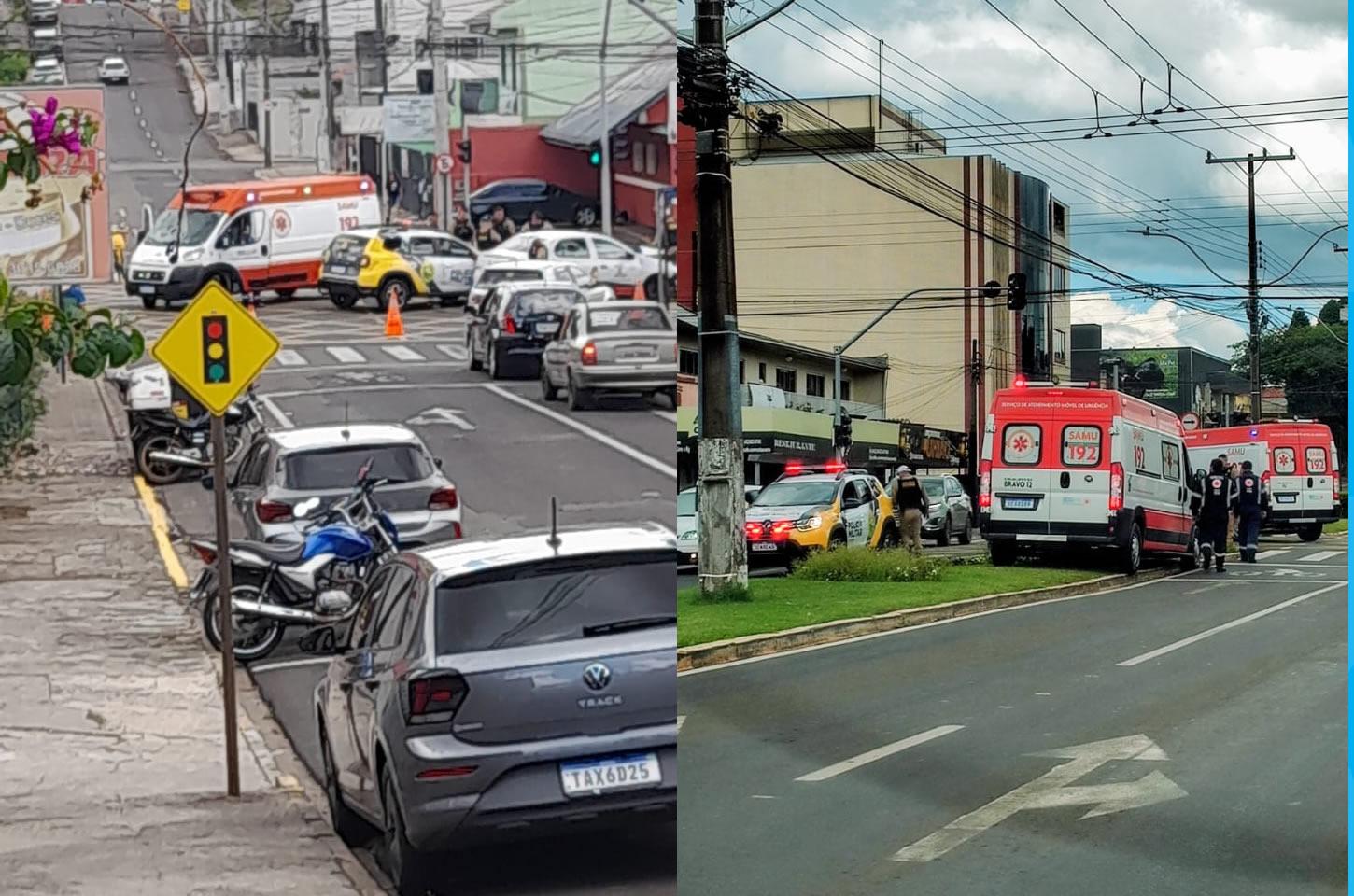 Viatura da PM se envolve em acidente durante atendimento de ocorrência em Guarapuava
