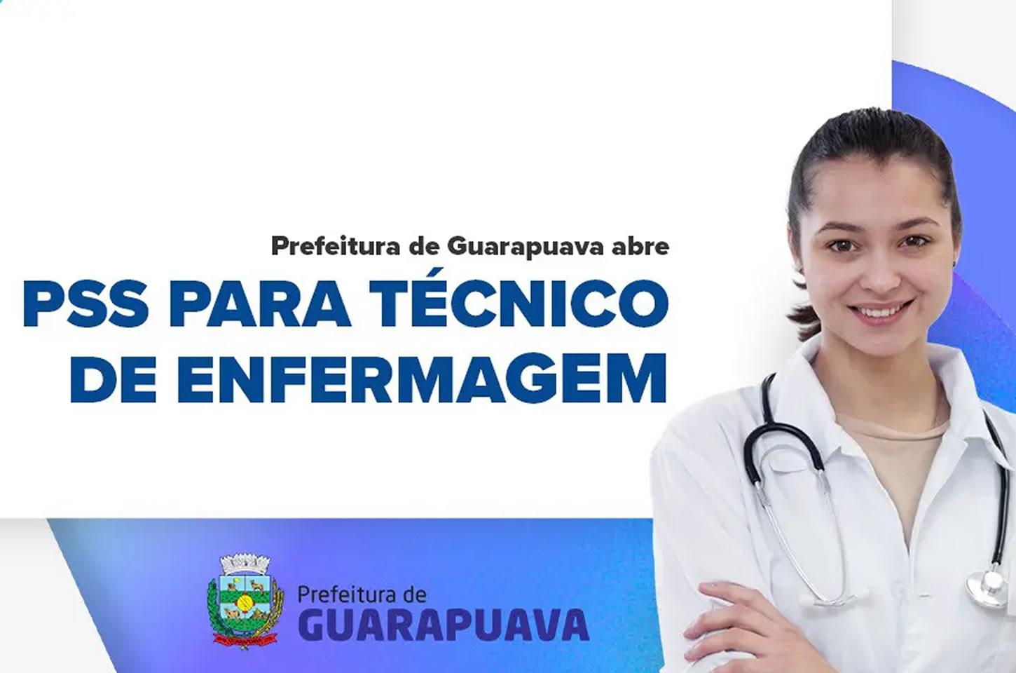 Prefeitura de Guarapuava abre inscrições para o PSS de Técnico de Enfermagem