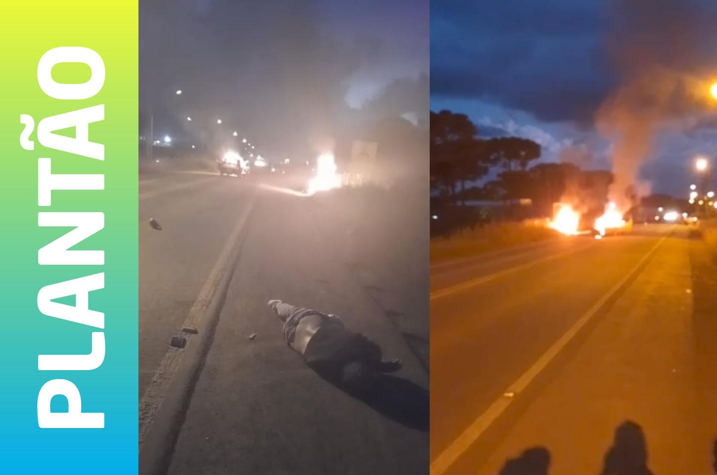 Motociclista morre após colisão e incêndio envolvendo dois veículos e uma moto em Pinhão