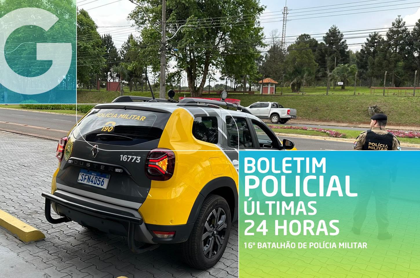 Polícia Militar de Guarapuava Registra Ocorrências de Furto, Ameaça e Cumprimento de Mandado em 24 Horas
