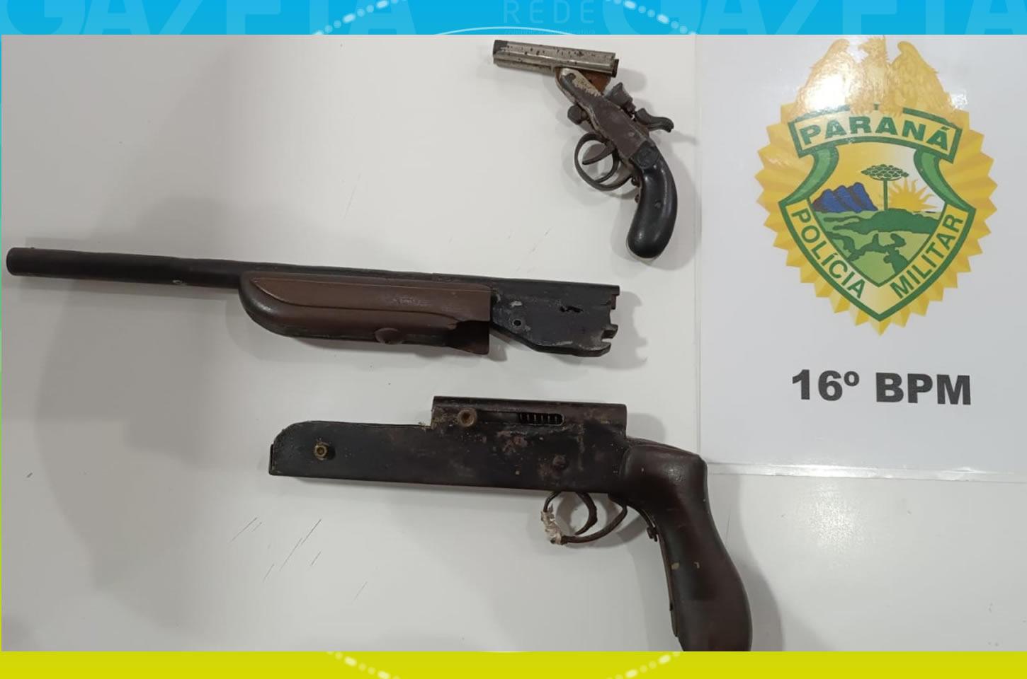 Armas de fogo são encontradas em saco de ração no bairro Boqueirão, em Guarapuava