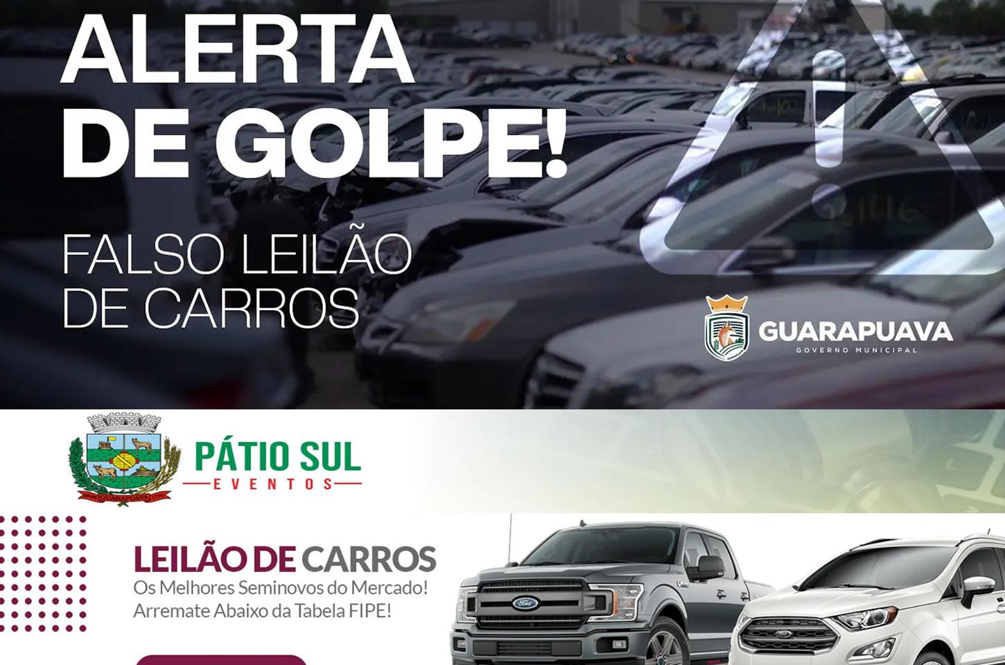 Golpe de Leilão de Carros Utiliza Brasão da Prefeitura de Guarapuava para Enganar Vítimas
