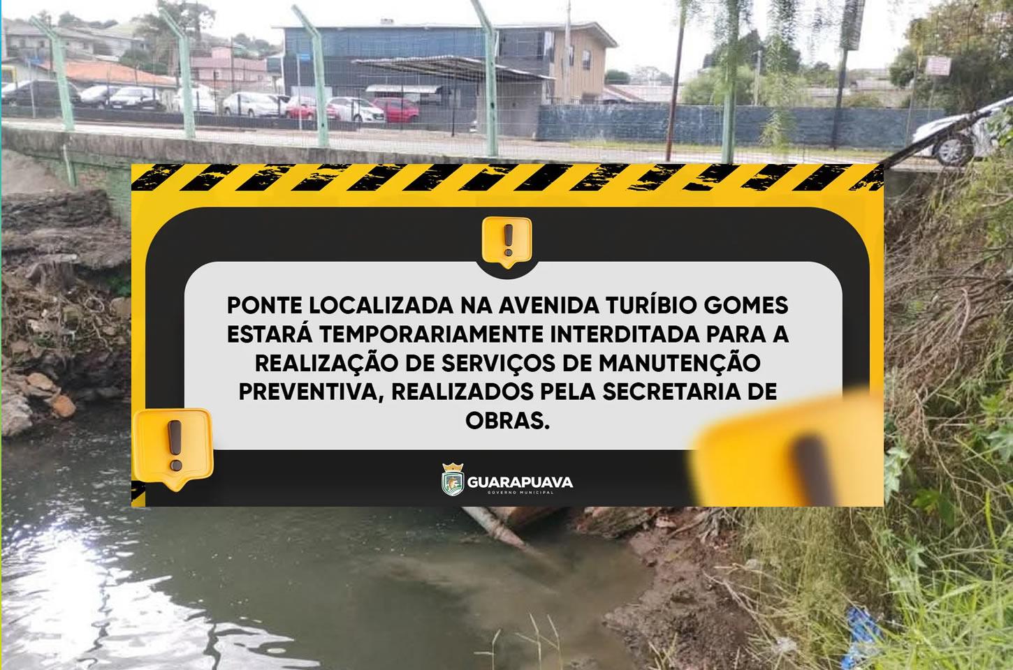 Ponte da Avenida Turíbio Gomes será temporariamente interditada para manutenção