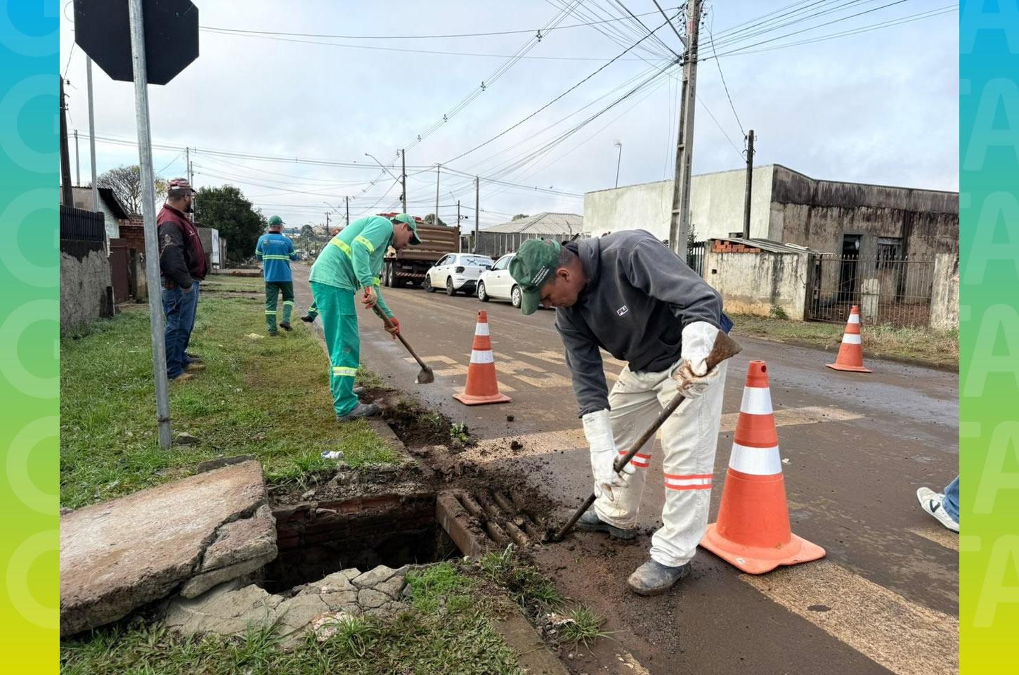 SURG age com rapidez e inicia reparos em galerias após forte chuva em Guarapuava