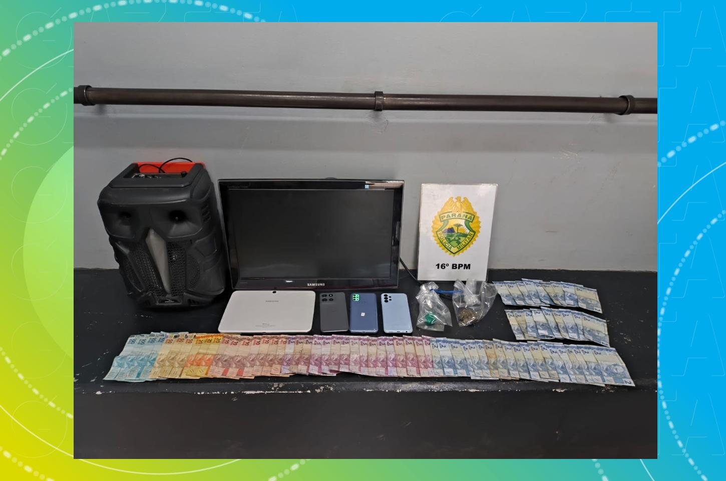 Casal é preso por tráfico de drogas no bairro Boqueirão, em Guarapuava