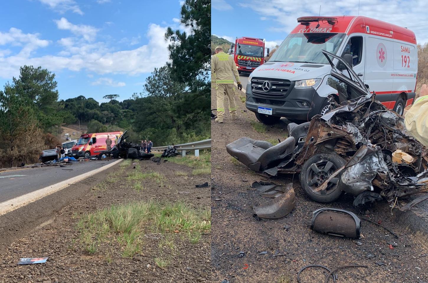 Corpo de Bombeiros confirma morte de dois homens em grave acidente na Serra do Cadeado