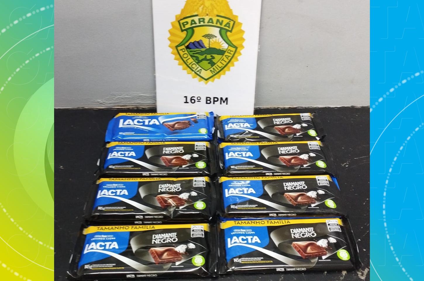 Homem é detido furtando 14 barras de chocolate em supermercado de Guarapuava