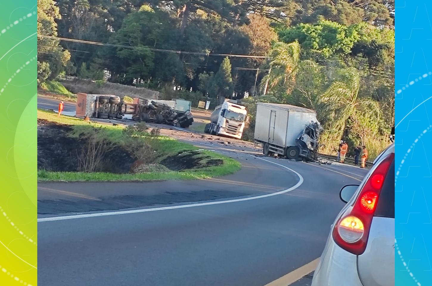 Colisão entre caminhões deixa uma vítima fatal em Candói