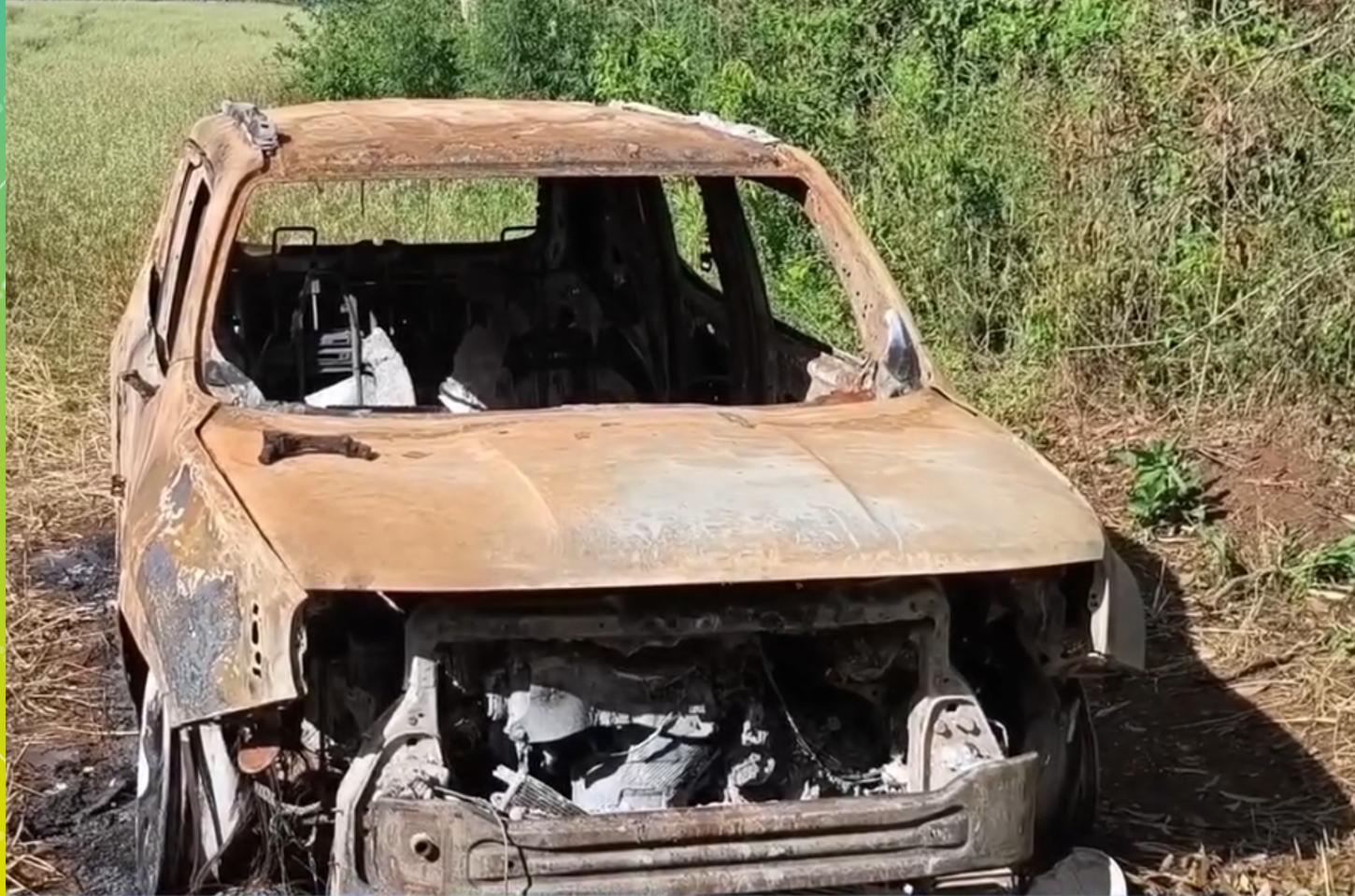 Corpo é encontrado em carro queimado às margens da BR-373 em Candói