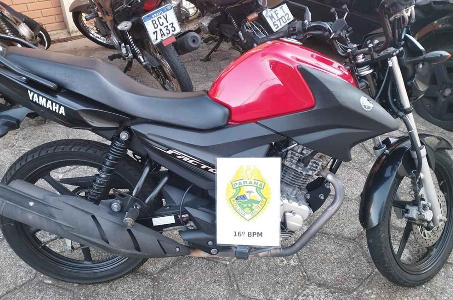 Polícia aborda suspeito e recupera motocicleta furtada no centro de Guarapuava