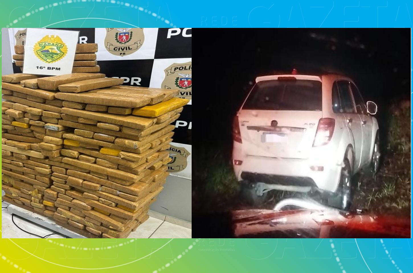 Polícia recupera veículo furtado e apreende mais de 220 kg de maconha em Foz do Jordão