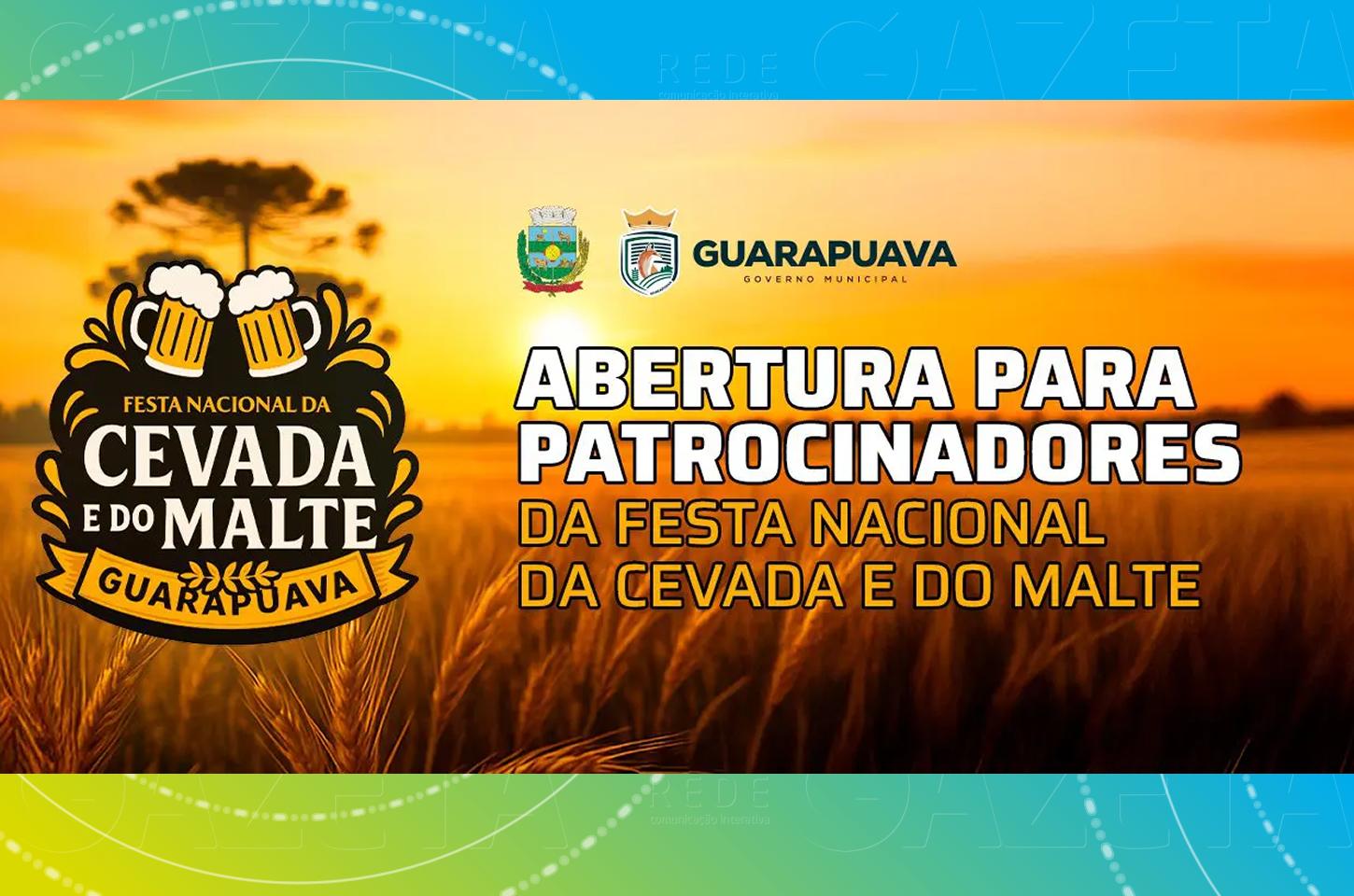 Prefeitura de Guarapuava abre chamada para patrocinadores da 1ª Festa Nacional da Cevada e do Malte