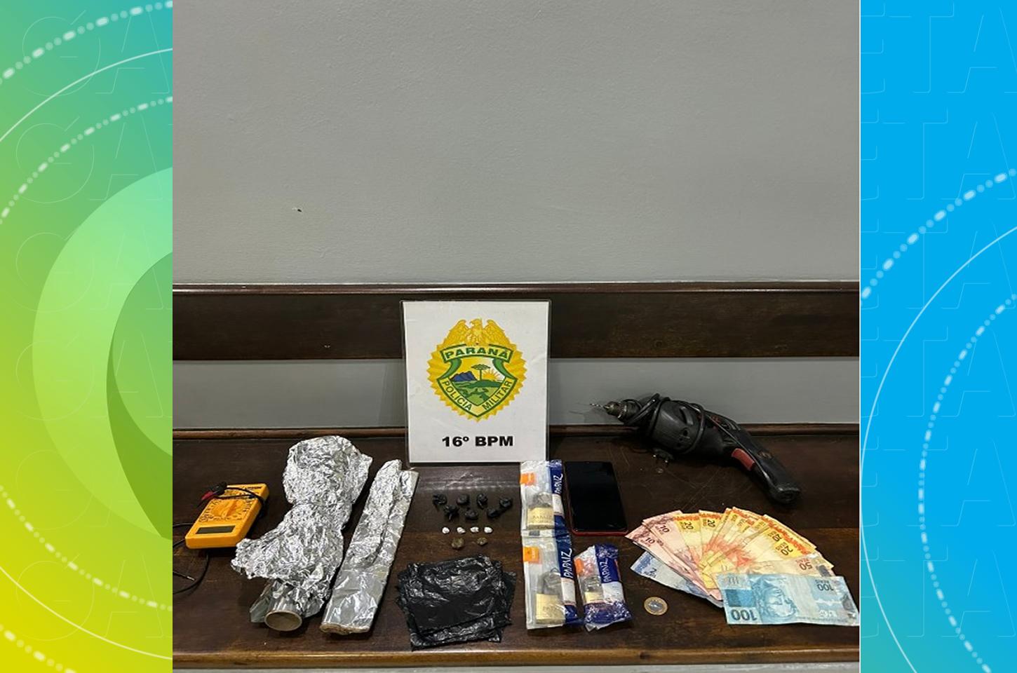 Homem é preso por tráfico de drogas e receptação no bairro Morro Alto, em Guarapuava
