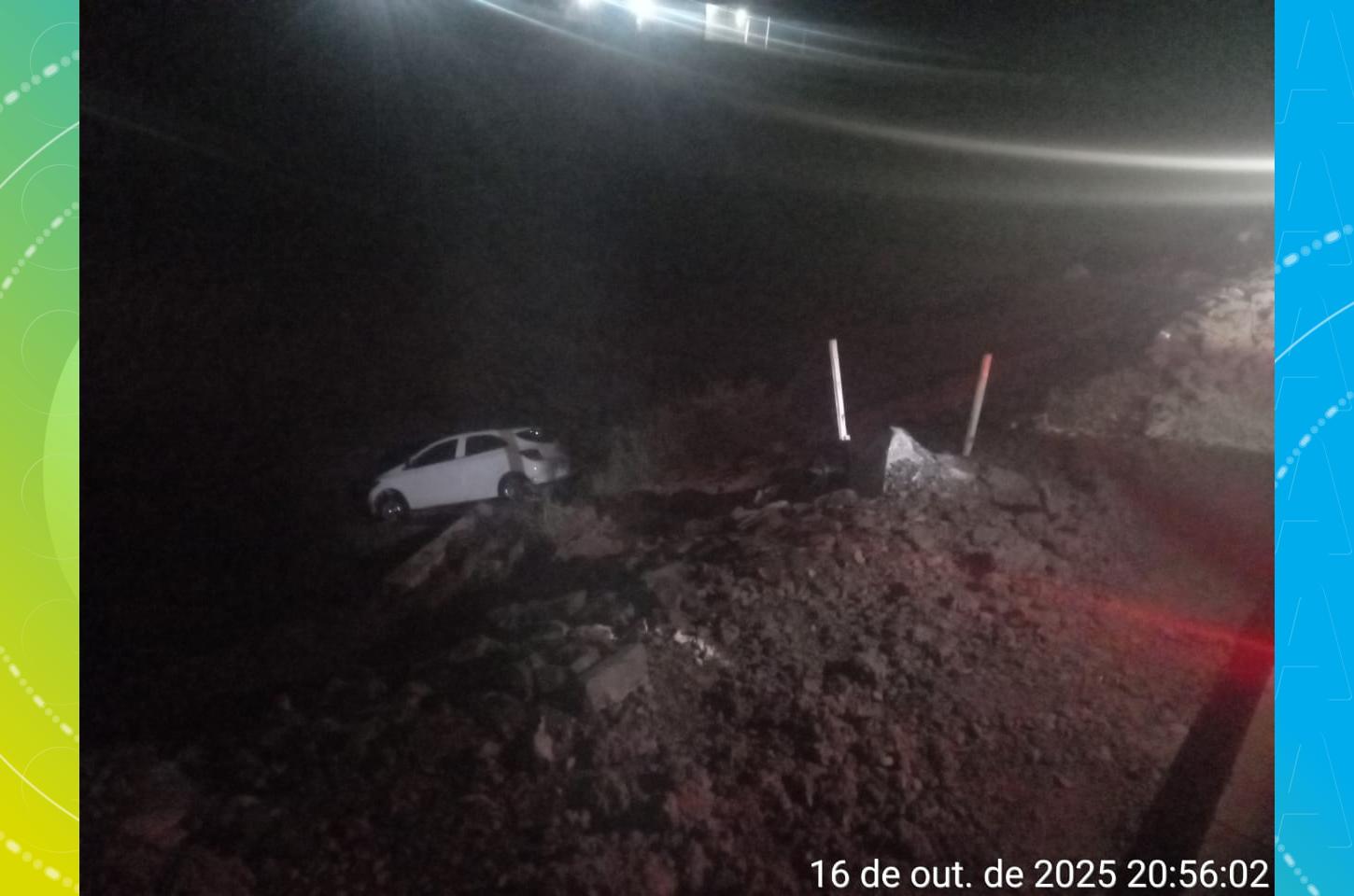 Motorista fica ferido após saída de pista na PRC-466, em Guarapuava