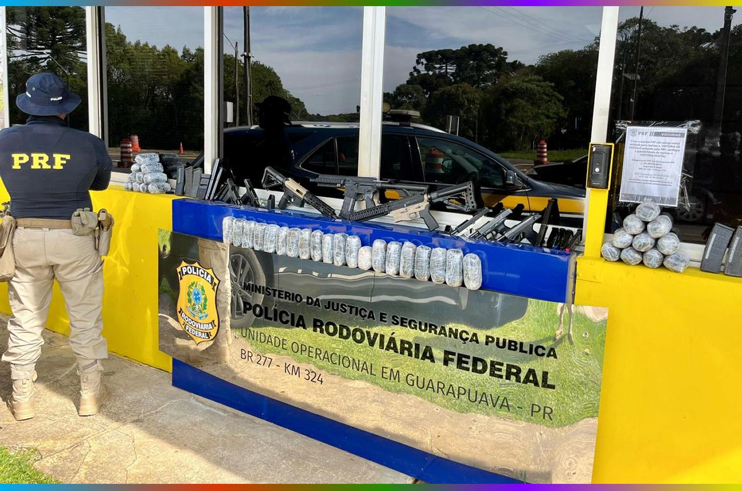 PRF apreende três fuzis e cinco pistolas na BR-277, em Guarapuava (PR)