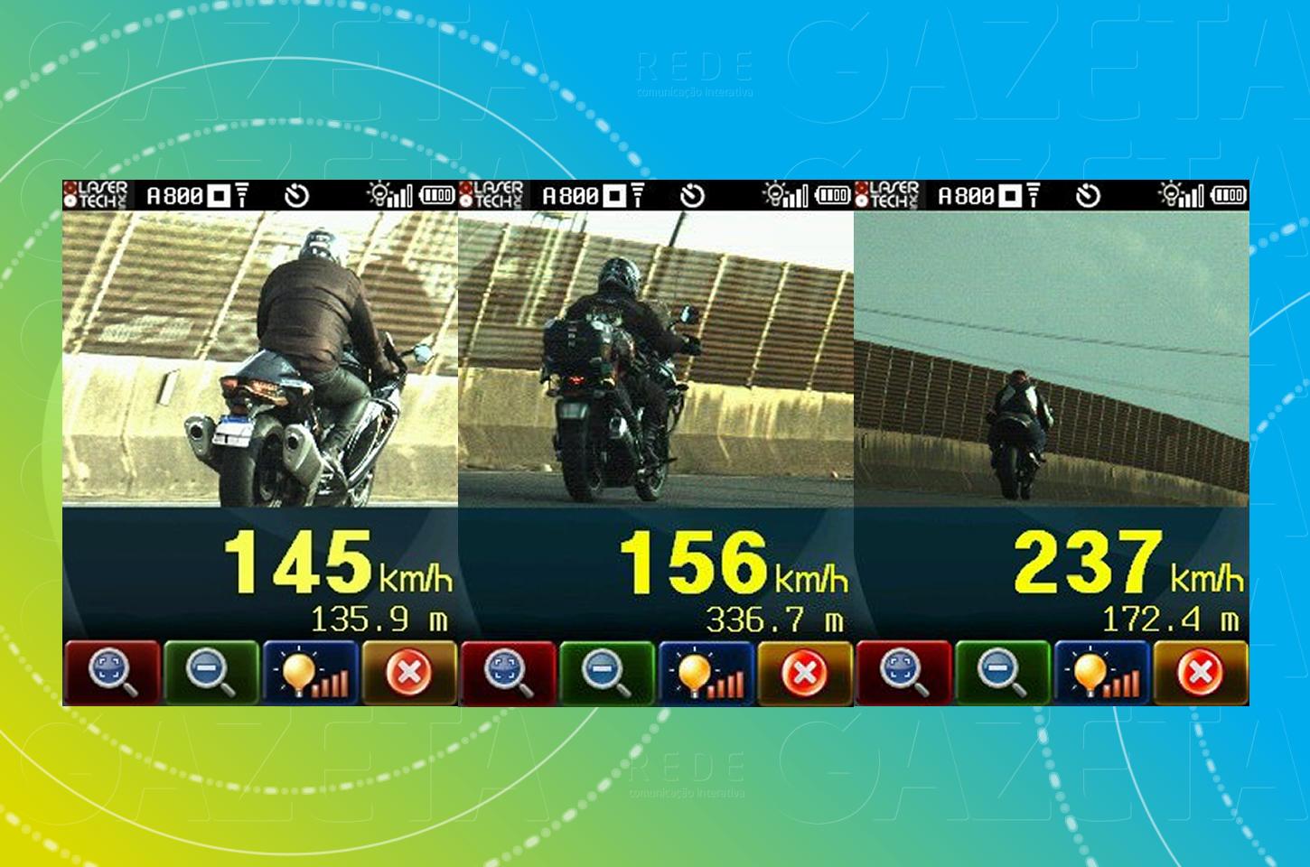 PRF flagra motociclista a 237 km/h no Paraná