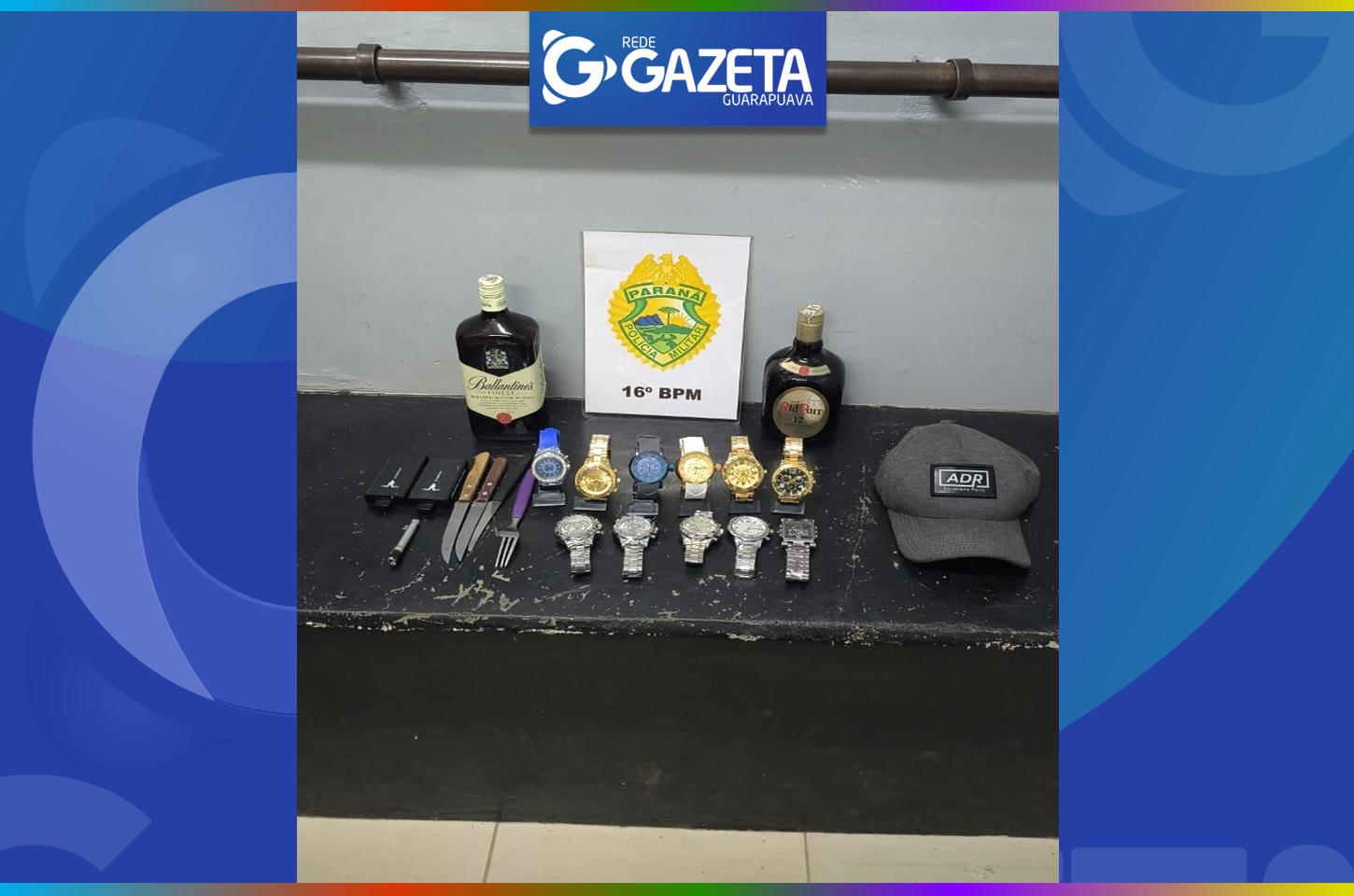 Homem é preso após arrombar loja e furtar relógios e bebidas no Centro