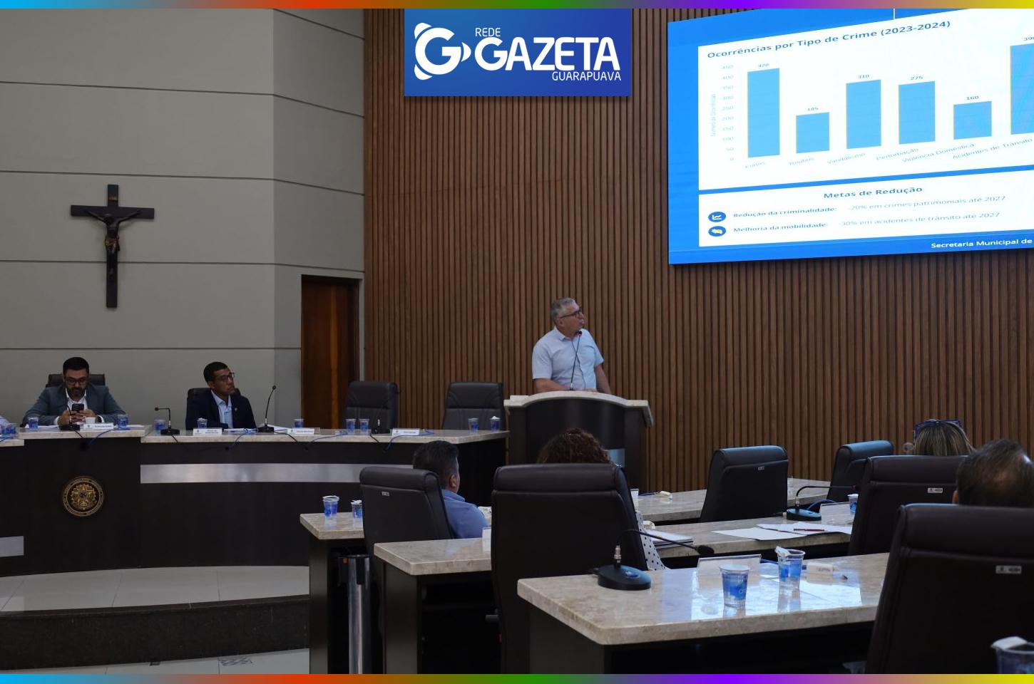 Secretário Péricles de Matos apresenta aos vereadores estudo e etapas de implantação da futura Guarda Municipal de Guarapuava