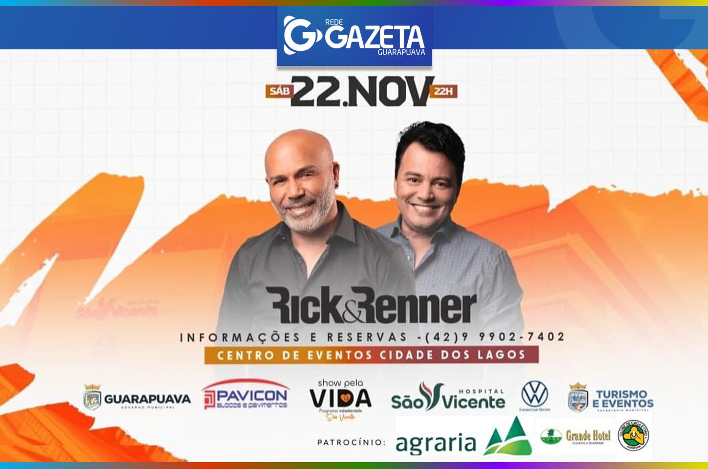 Show Pela Vida traz Rick & Renner a Guarapuava em noite solidária