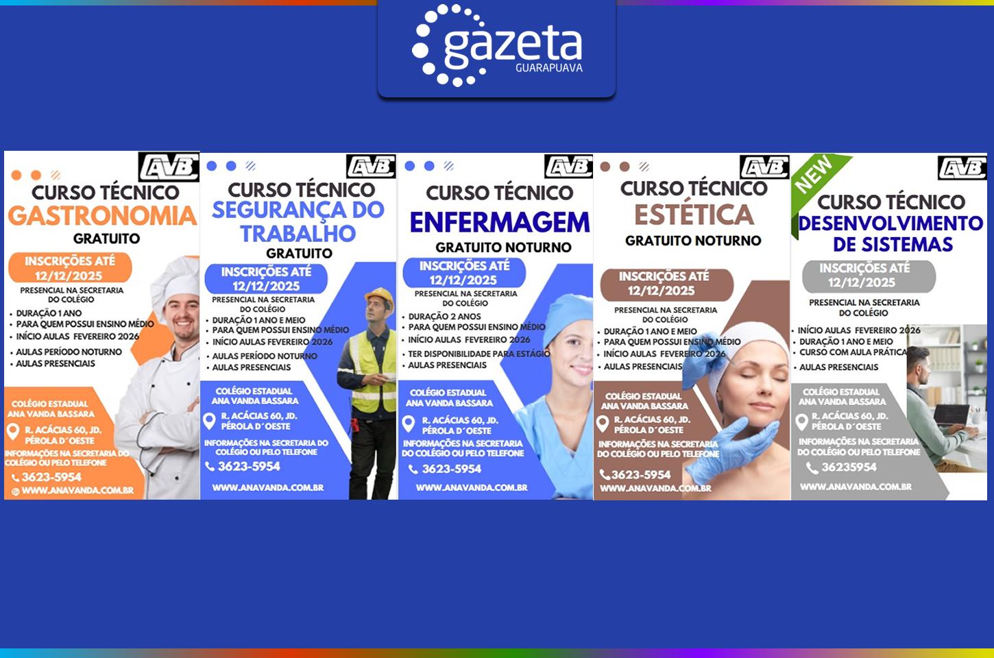 Inscrições para cursos técnicos estão abertas no Colégio Ana Vanda