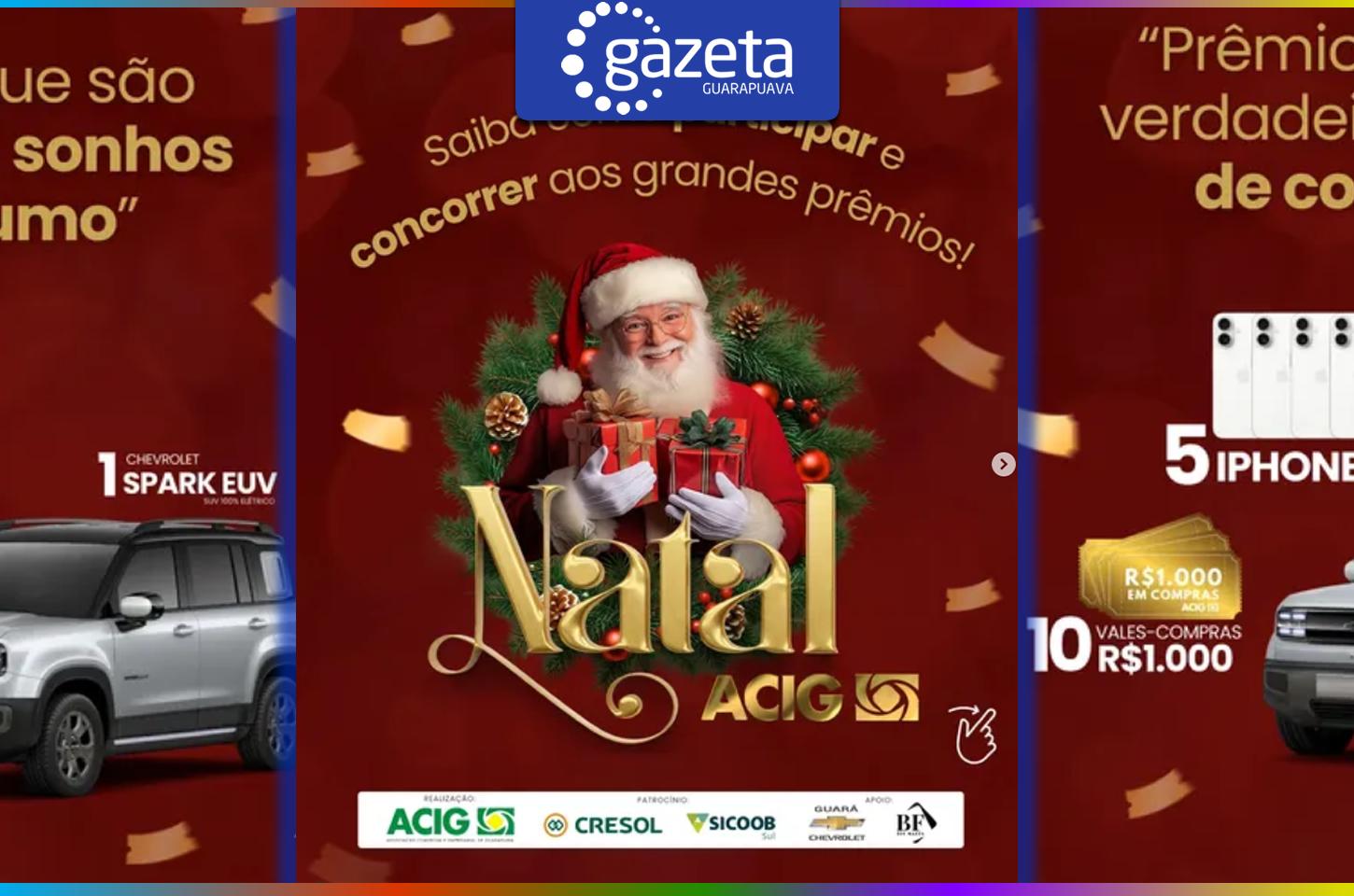 Natal Acig 2025 continua e movimenta o comércio local com grandes prêmios