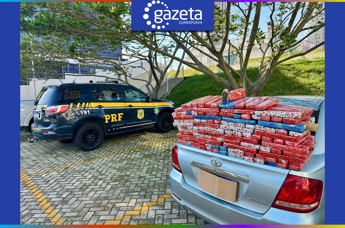 PRF apreende 132 quilos de maconha na BR-277, em Irati (PR)