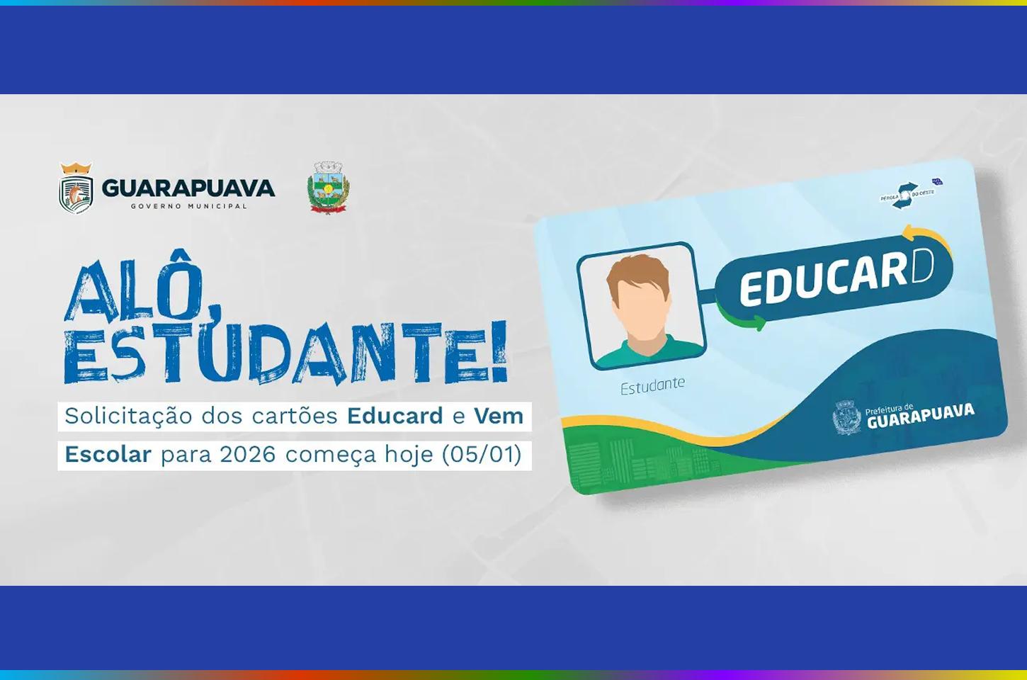 Solicitação dos cartões Vem Escolar e Educard já começou