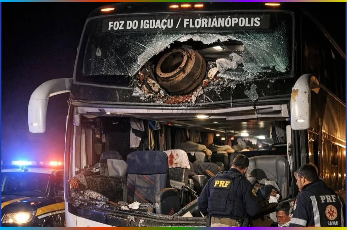 Passageiro morre após objeto atingir ônibus na BR-277, em Candói