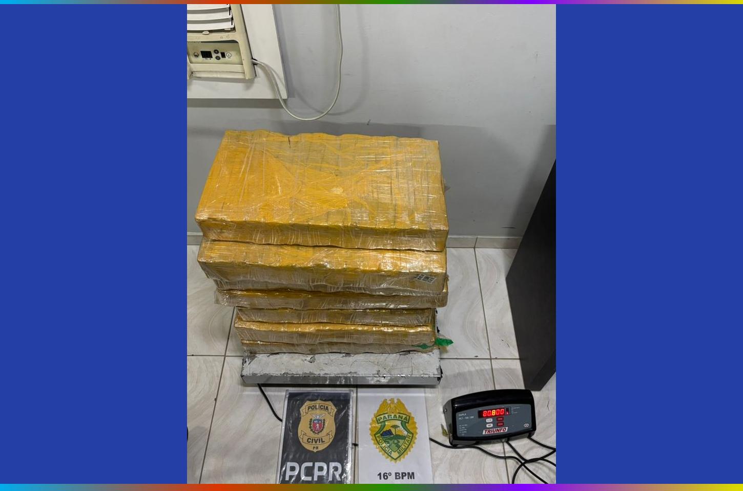 Choque apreende mais de 80 quilos de maconha durante operação em Turvo