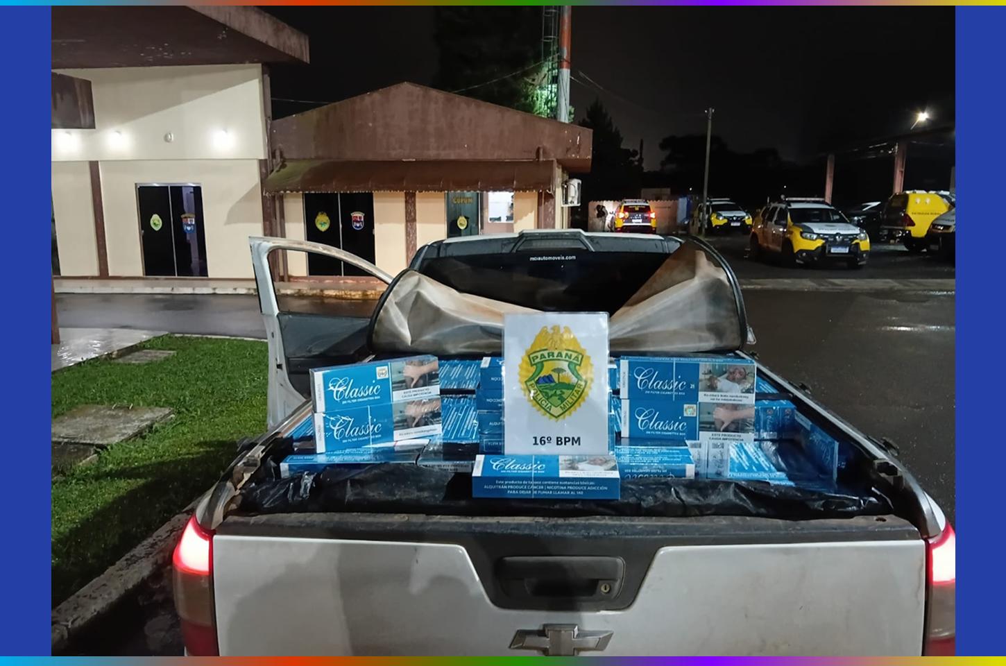 Veículo carregado com cigarros contrabandeados é apreendido na Serra da Esperança