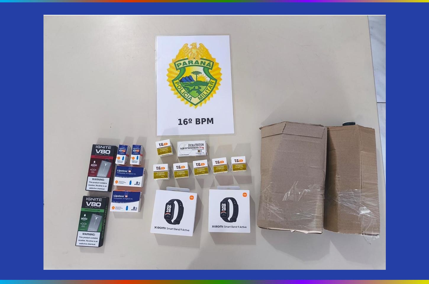 Carga de produtos contrabandeados é apreendida durante abordagem na BR-277, em Guarapuava