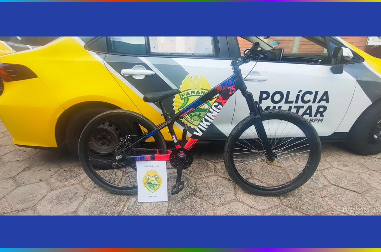 Homem é abordado com bicicleta furtada e acaba levado à delegacia em Guarapuava