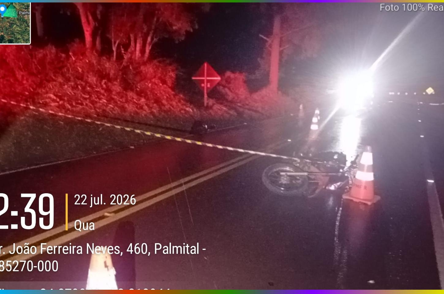 Idoso de 69 anos morre após queda de motocicleta na PR-456, em Palmital