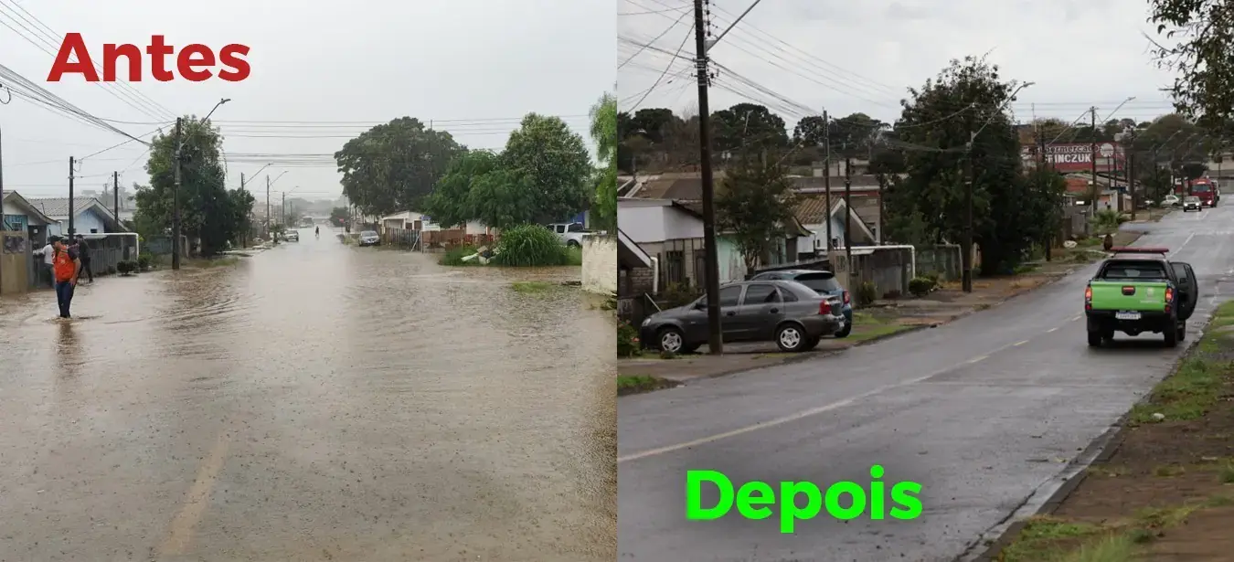Monitoramento da Defesa Civil, obras de drenagem e ações preventivas da Secretaria de Obras garantiram resposta eficiente durante evento climático que registrou 39 milímetros de chuva e ventos de até 60 km/h
