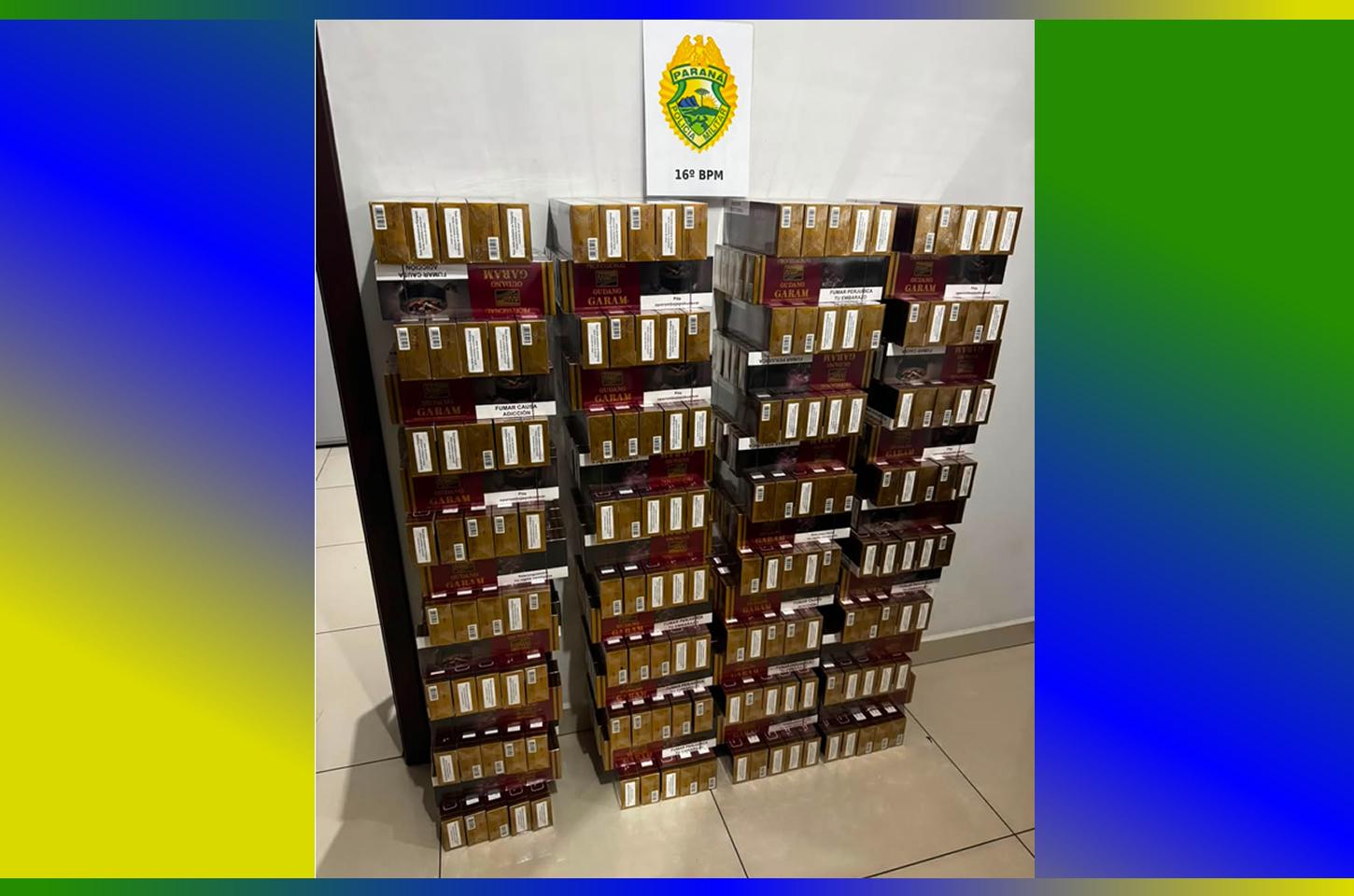 Polícia Militar apreende carga de cigarros contrabandeados avaliada em R$ 90 mil em Guarapuava
