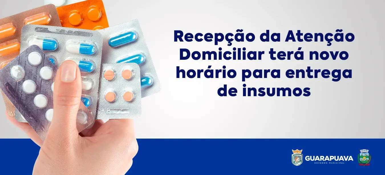 Recepção da Atenção Domiciliar terá novo horário para entrega de insumos a partir de segunda-feira (21)