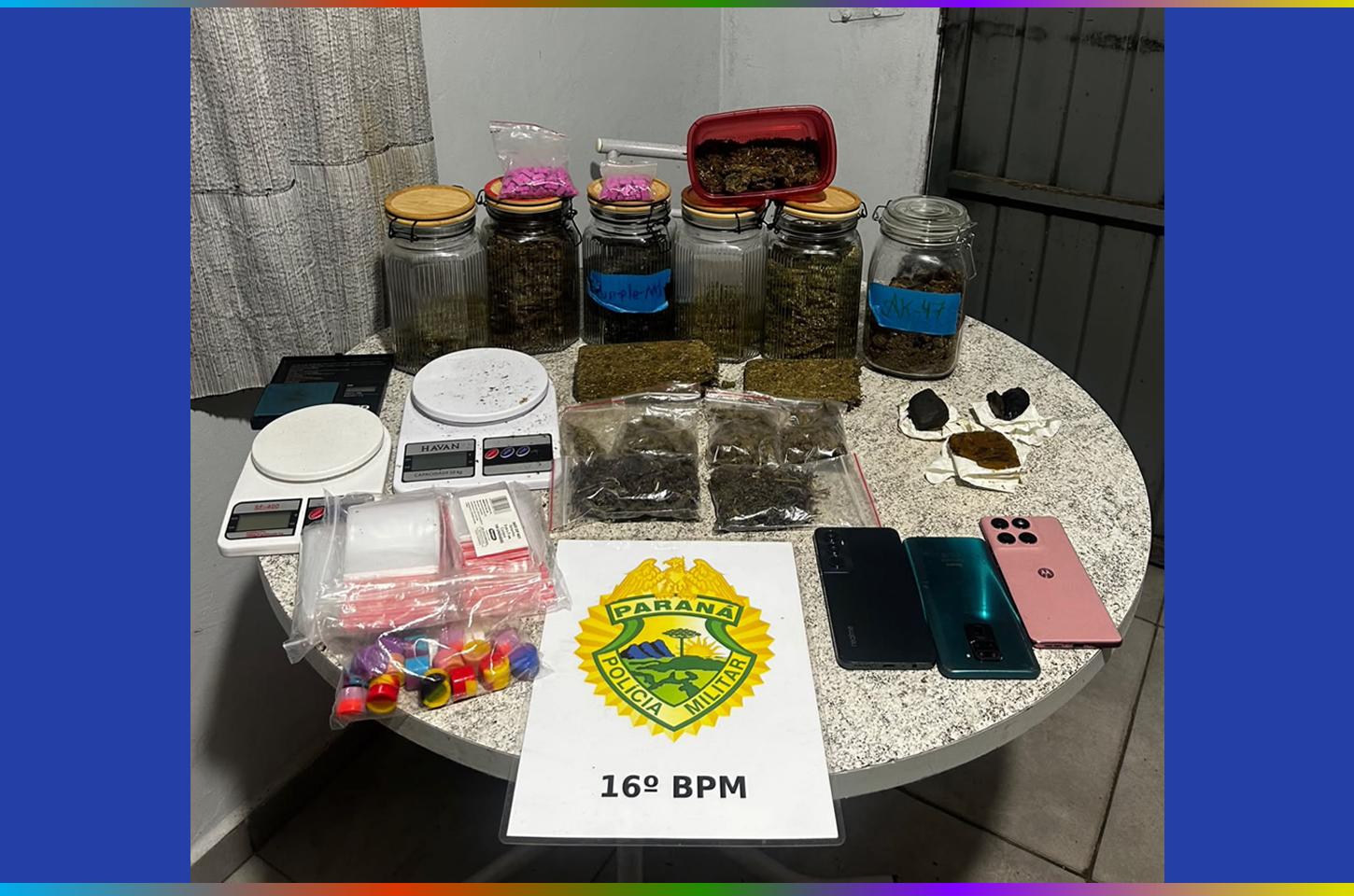 Casal é preso por suspeita de tráfico de drogas na Vila Carli, em Guarapuava