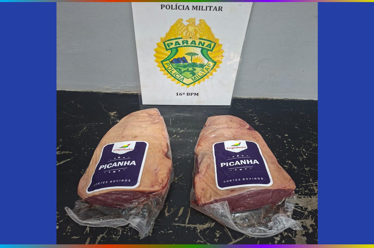 Homem é encaminhado à delegacia após furto de picanha em supermercado de Guarapuava