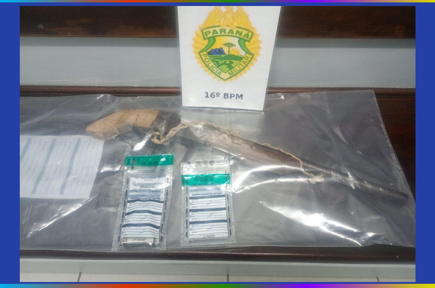 Homem é preso após ser flagrado com arma de fogo durante ocorrência de invasão de propriedade em Guarapuava