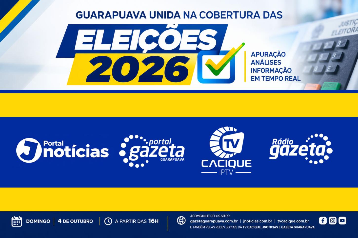 Veículos de comunicação de Guarapuava se unem em cobertura das Eleições 2026