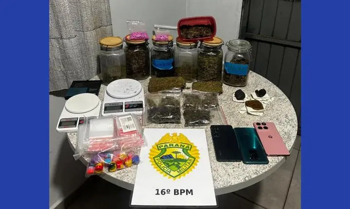 Casal é preso por suspeita de tráfico de drogas na Vila Carli, em Guarapuava