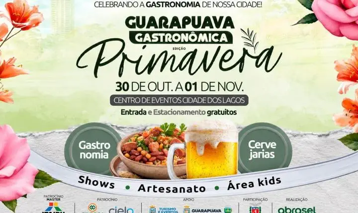 Guarapuava Gastronômica Edição Primavera terá mais de 40 estabelecimentos e show de Jeann & Julio