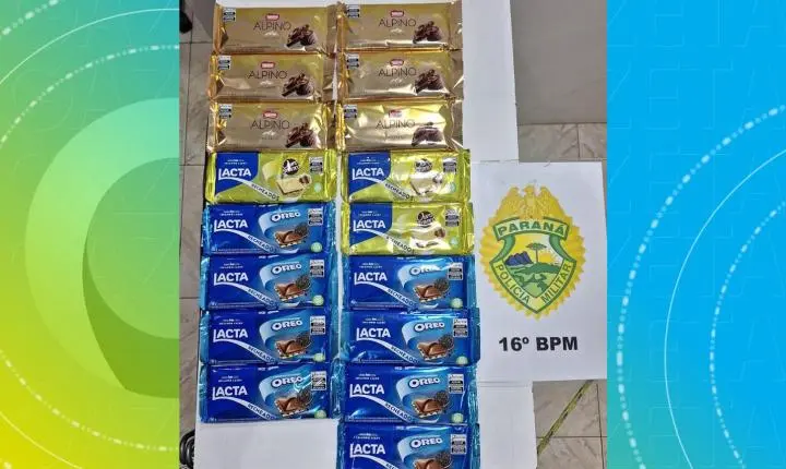 Homem é detido após furtar nove barras de chocolate em conveniência em Guarapuava