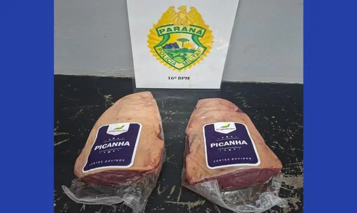 Homem é encaminhado à delegacia após furto de picanha em supermercado de Guarapuava
