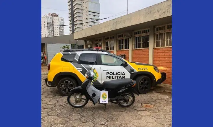 Motocicleta furtada é recuperada e dois homens são presos por receptação em Guarapuava