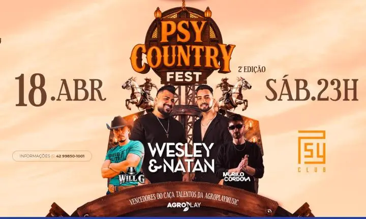 Psy Country Fest chega à 2ª edição neste sábado em Guarapuava