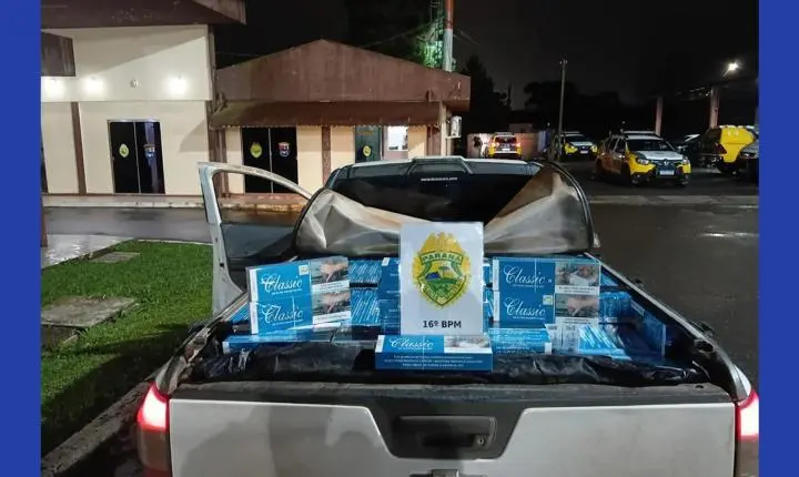 Veículo carregado com cigarros contrabandeados é apreendido na Serra da Esperança